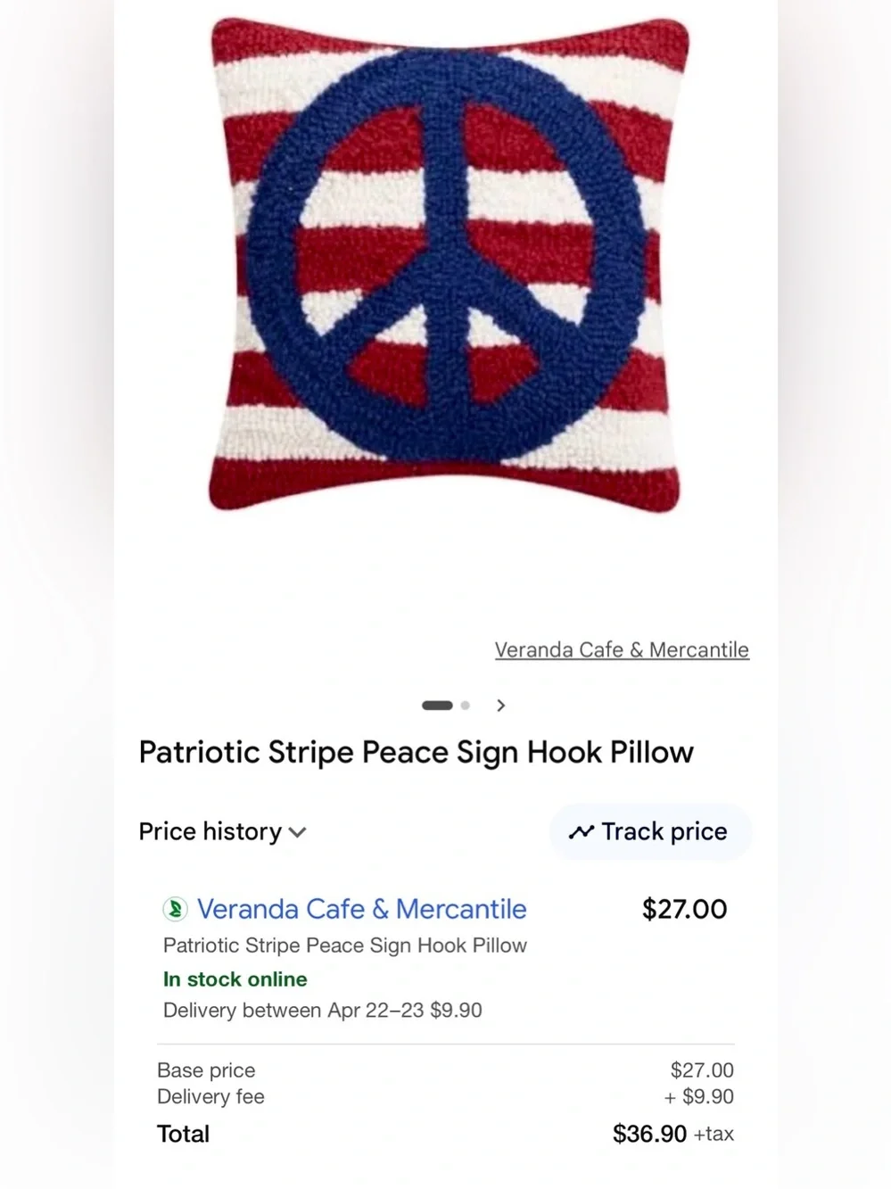 Patriotic Peace sign pillow